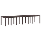 Gartentisch Braun 350 x 100 x 74 cm Poly-Rattan