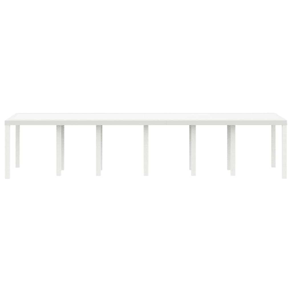 Gartentisch Weiß 350 x 100 x 74 cm Poly-Rattan