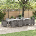 Gartentisch Hellgrau 350 x 100 x 74 cm Poly-Rattan