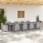 Gartentisch Hellgrau 350 x 100 x 74 cm Poly-Rattan