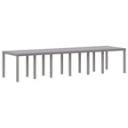 Gartentisch Hellgrau 350 x 100 x 74 cm Poly-Rattan