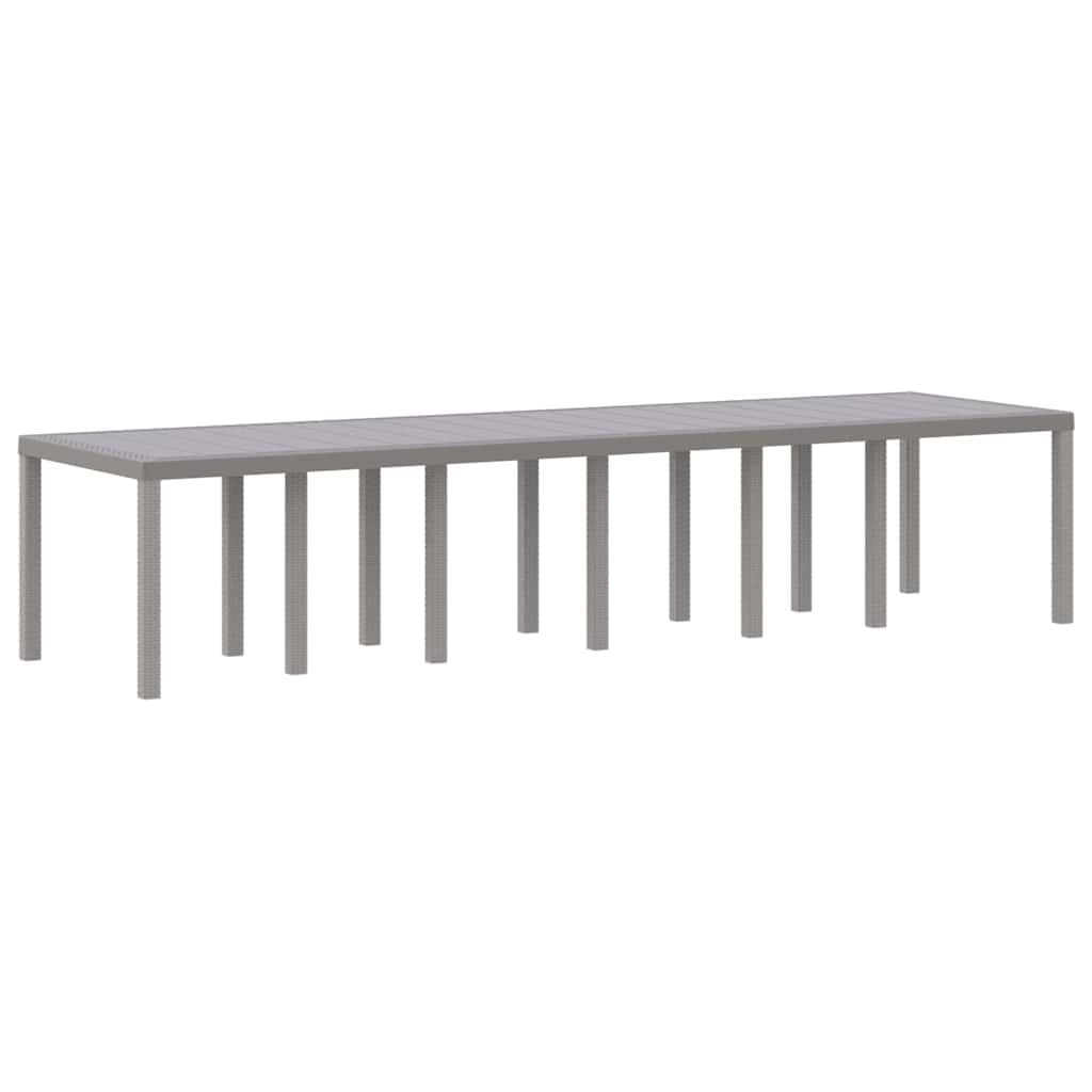 Gartentisch Hellgrau 350 x 100 x 74 cm Poly-Rattan