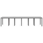 Gartentisch Hellgrau 350 x 100 x 74 cm Poly-Rattan