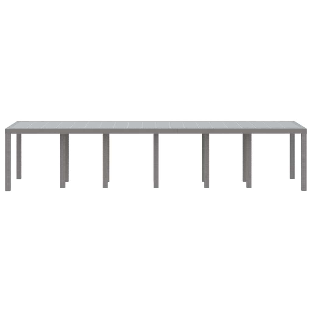 Gartentisch Hellgrau 350 x 100 x 74 cm Poly-Rattan