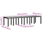 Gartentisch Hellgrau 350 x 100 x 74 cm Poly-Rattan