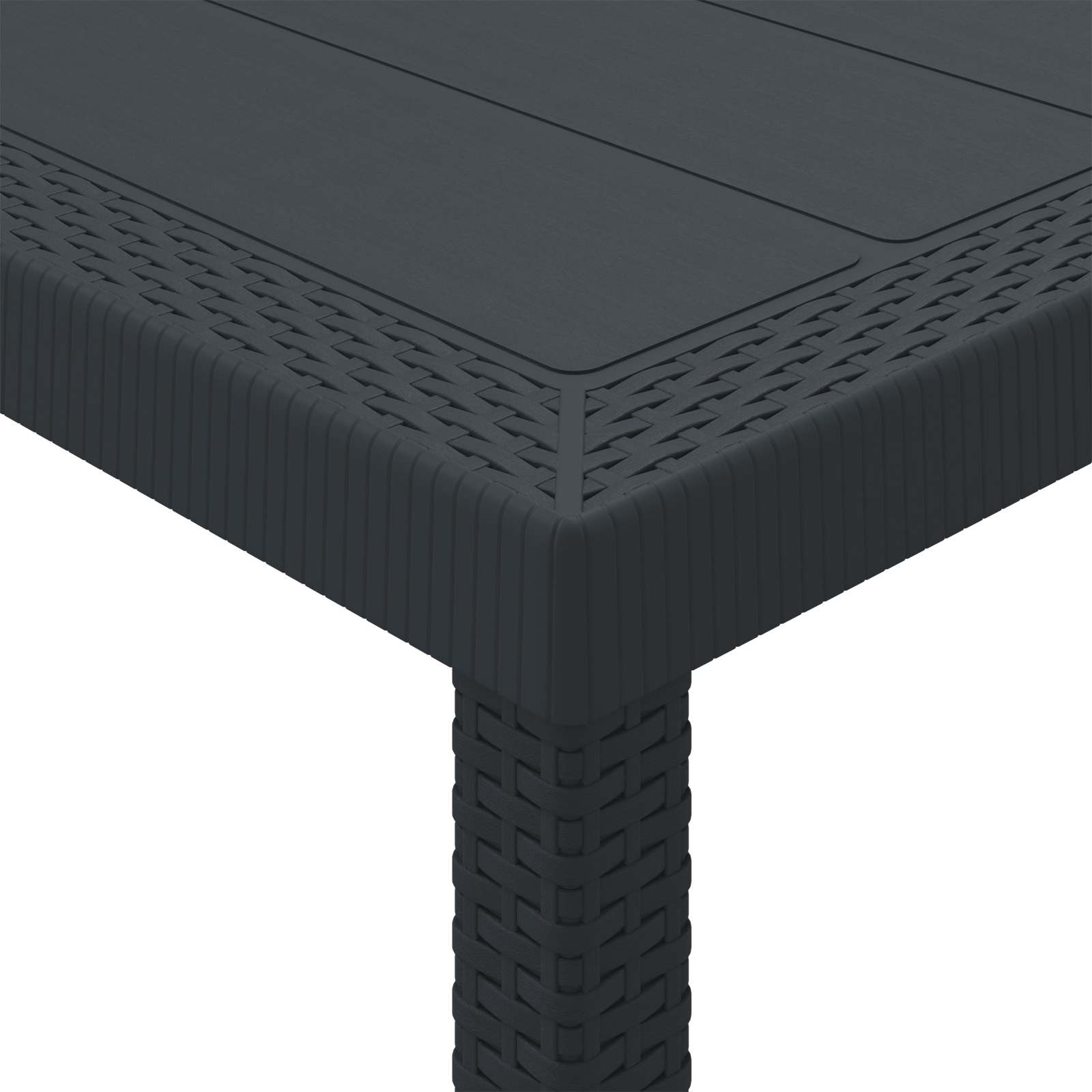 Gartentisch Anthrazit 400 x 100 x 73 cm Poly-Rattan