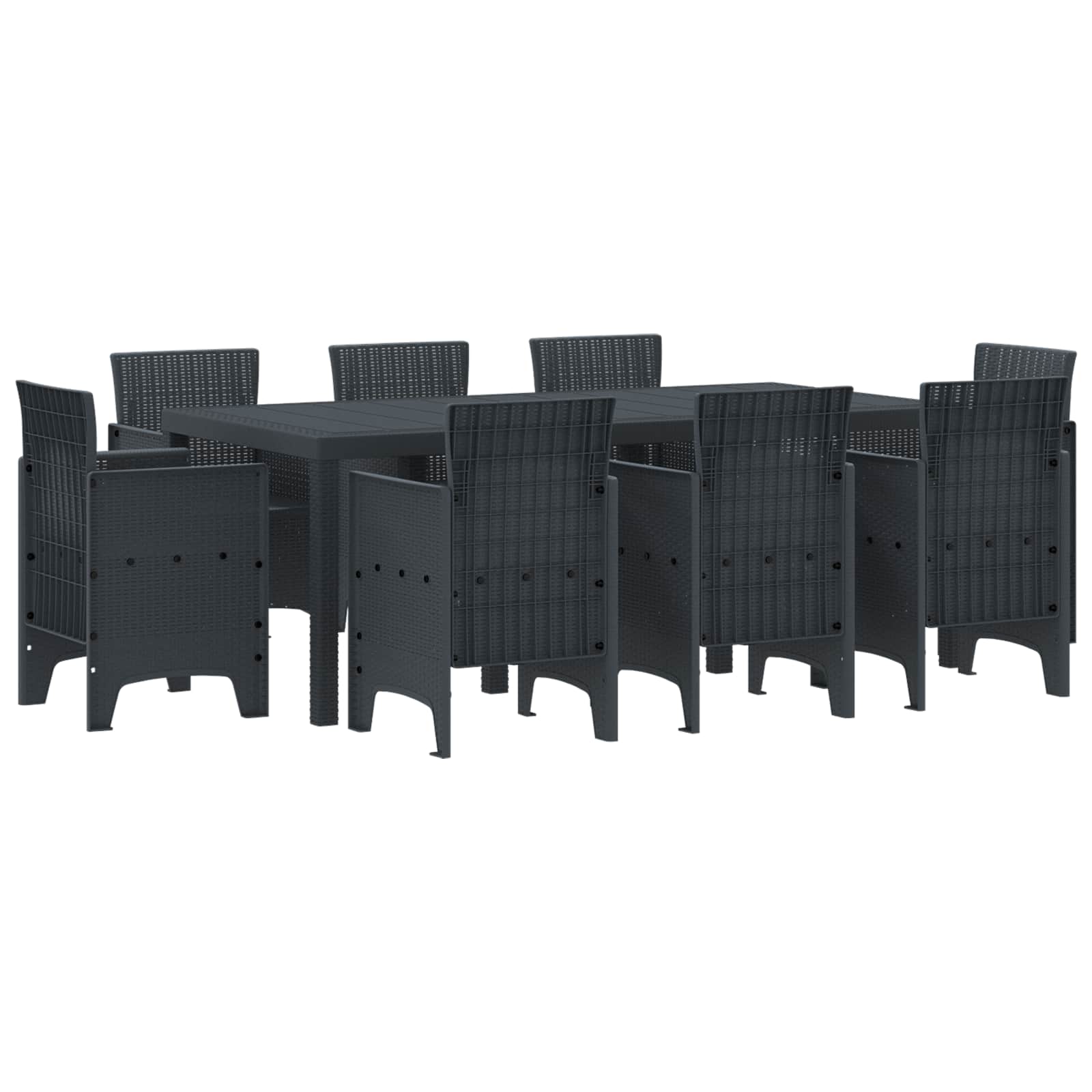 Garten Essgruppe 9 pcs Anthrazit Polypropylen