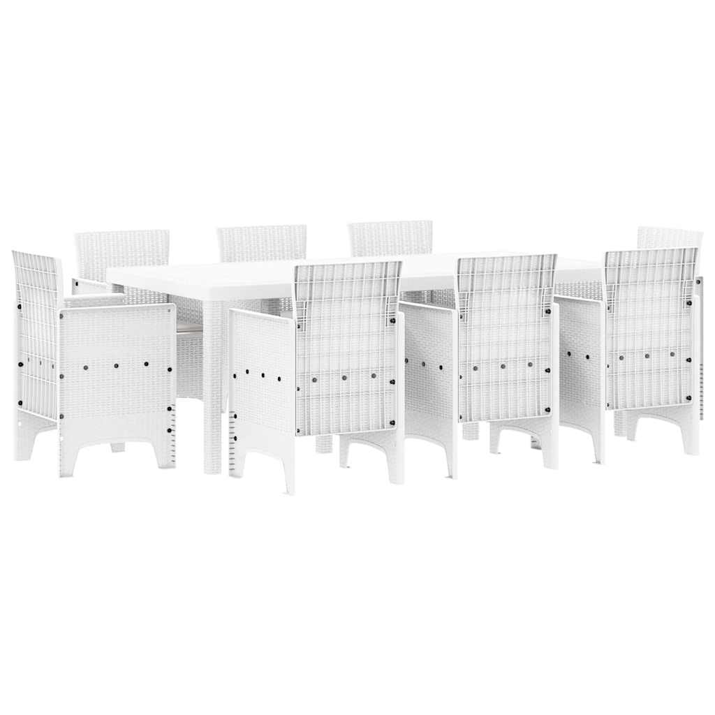 Garten Essgruppe 9 pcs Weiß Polypropylen