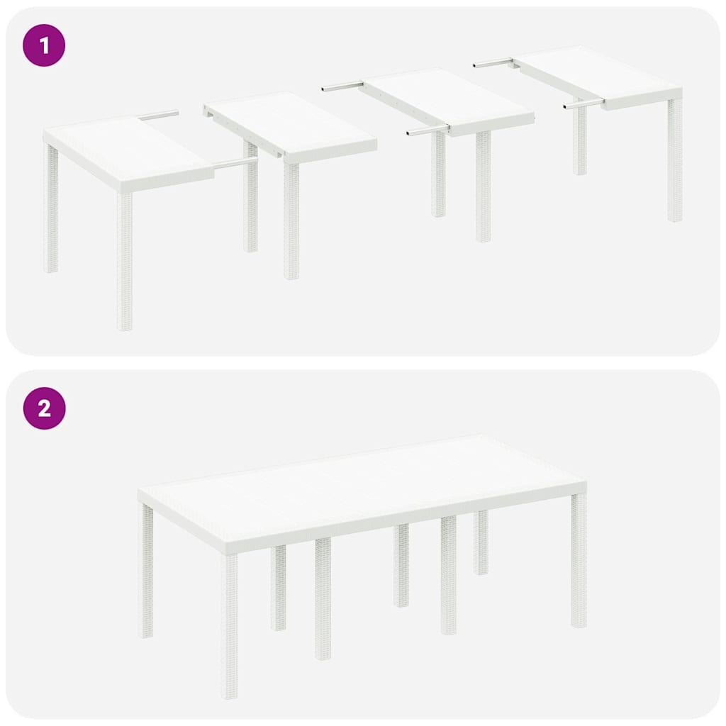 Garten Essgruppe 9 pcs Weiß Polypropylen