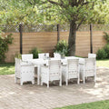 Garten Essgruppe 9 pcs Weiß Polypropylen
