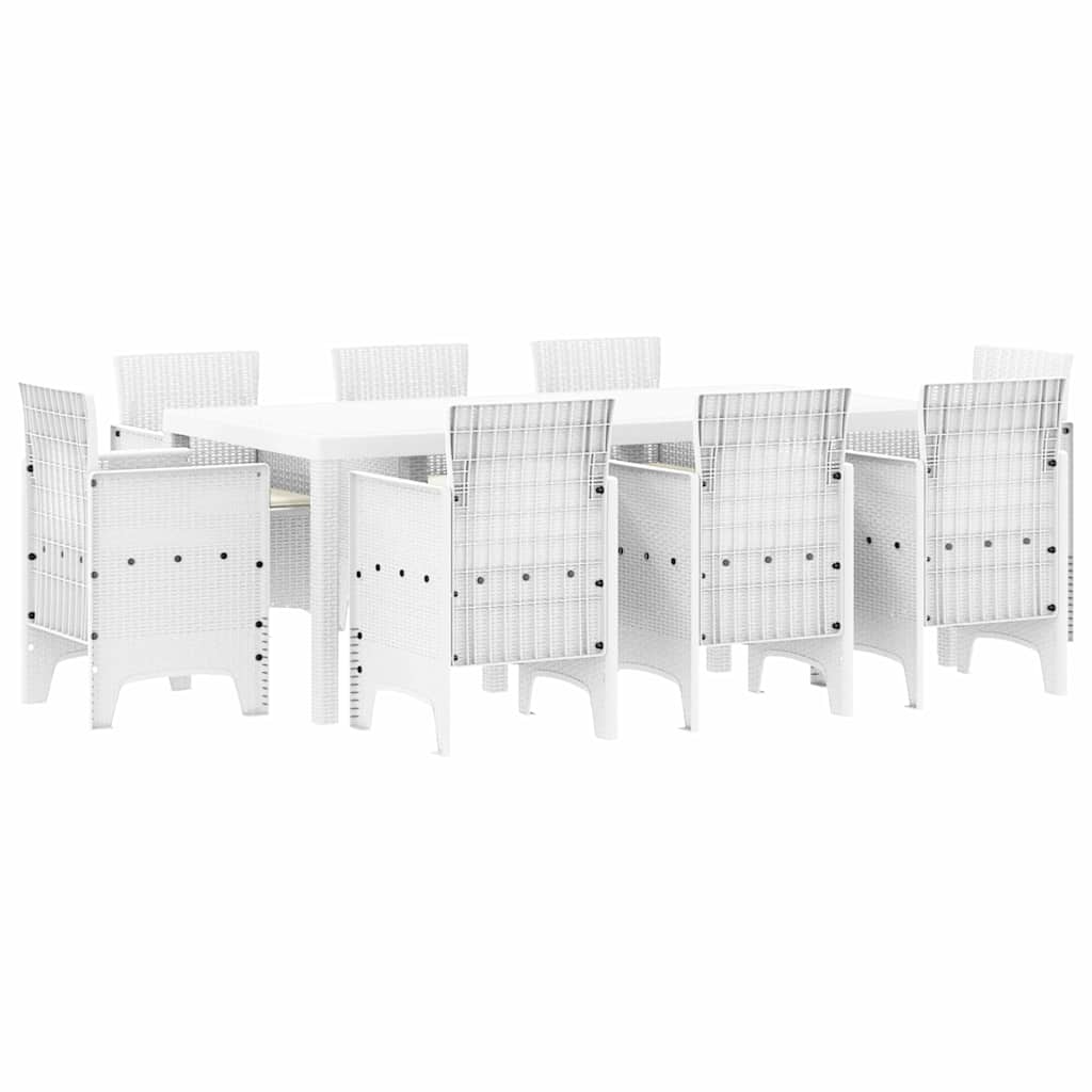 Garten Essgruppe 9 pcs Weiß Polypropylen