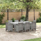 Garten Essgruppe 9 pcs Hellgrau Polypropylen