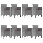 Garten Essgruppe 9 pcs Hellgrau Polypropylen