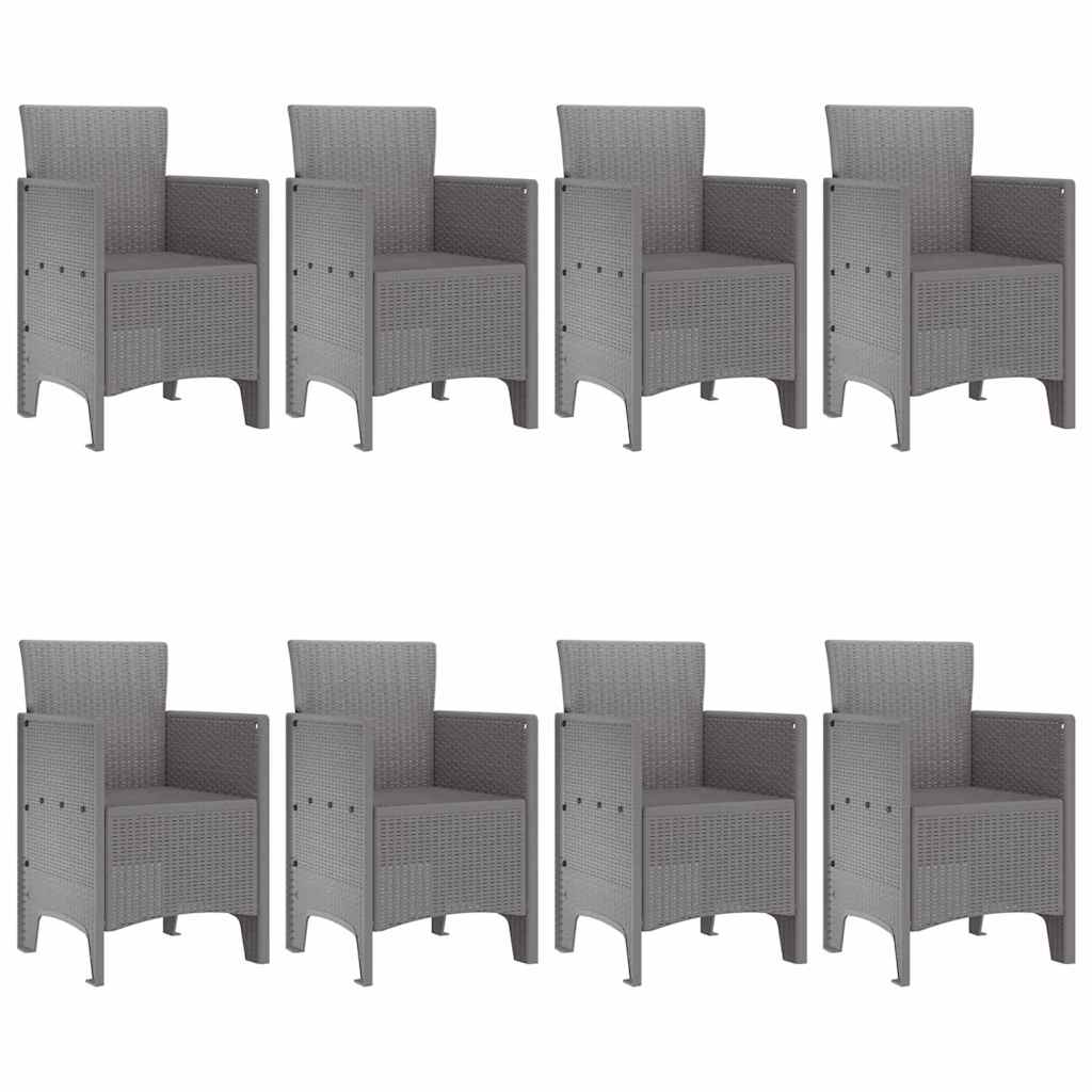 Garten Essgruppe 9 pcs Hellgrau Polypropylen