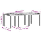 Garten Essgruppe 9 pcs Hellgrau Polypropylen