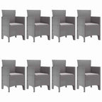 Garten Essgruppe 9 pcs Hellgrau Polypropylen