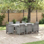 Garten Essgruppe 9 pcs Hellgrau Polypropylen