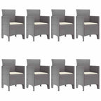 Garten Essgruppe 9 pcs Hellgrau Polypropylen