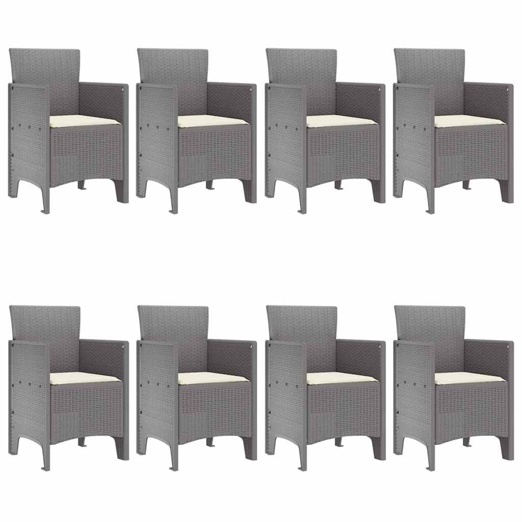 Garten Essgruppe 9 pcs Hellgrau Polypropylen