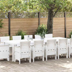 Garten Essgruppe 13 pcs Weiß Poly Rattan