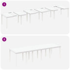 Garten Essgruppe 13 pcs Weiß Poly Rattan