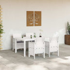 Garten Essgruppe 5 pcs Weiß Polt Rattan