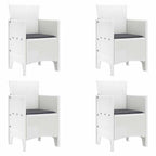 Garten Essgruppe 5 pcs Weiß Polt Rattan