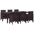 Garten Essgruppe 7 pcs Braun Polypropylen