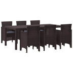 Garten Essgruppe 7 pcs Braun Polypropylen