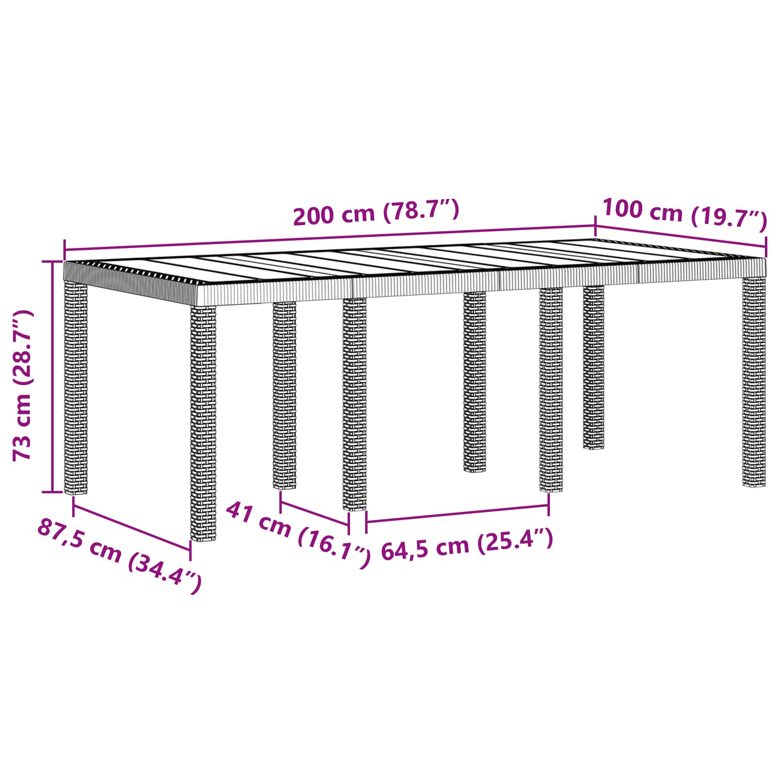 Garten Essgruppe 7 pcs Braun Polypropylen