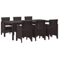 Garten Essgruppe 7 pcs Braun Polypropylen