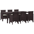 Garten Essgruppe 7 pcs Braun Polypropylen