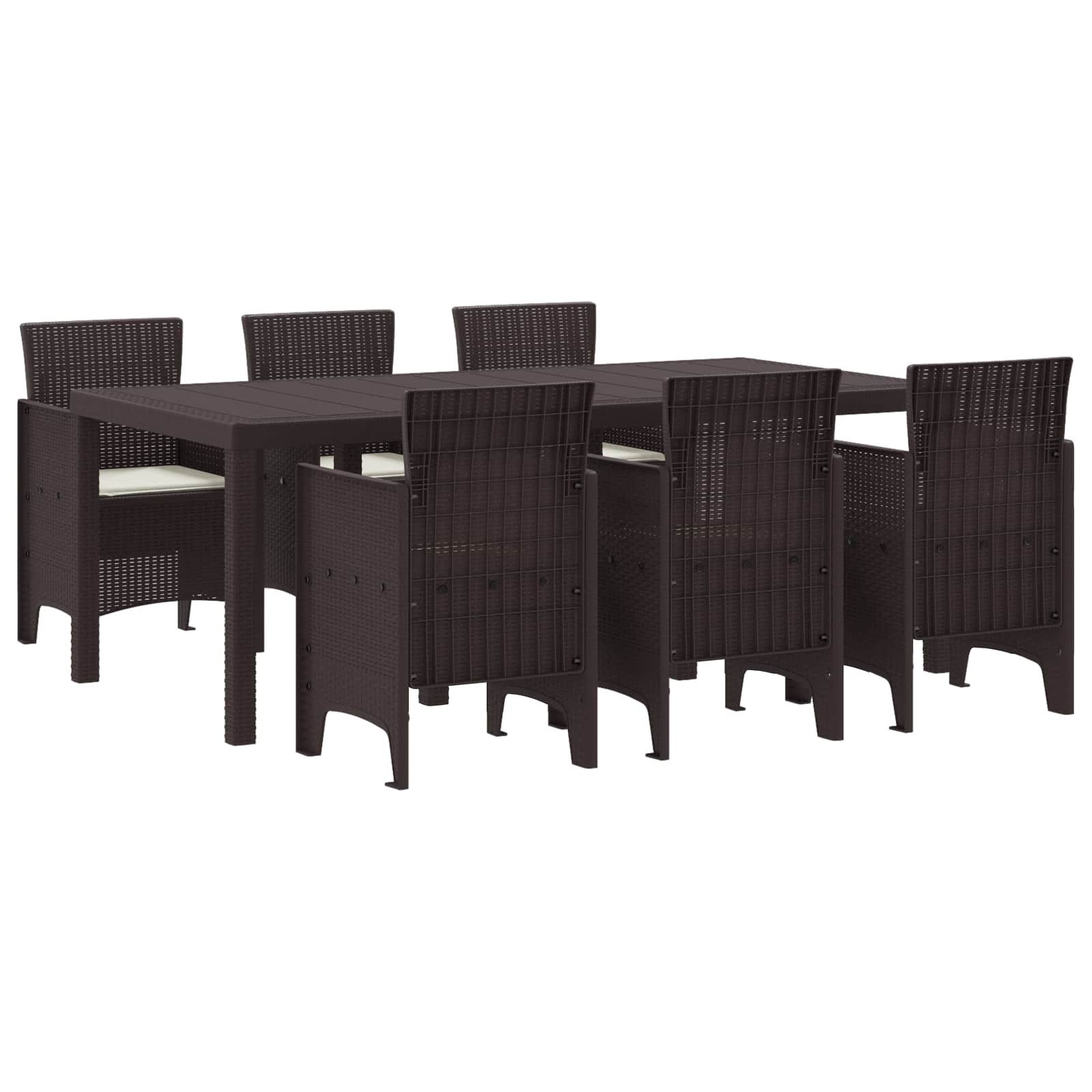 Garten Essgruppe 7 pcs Braun Polypropylen