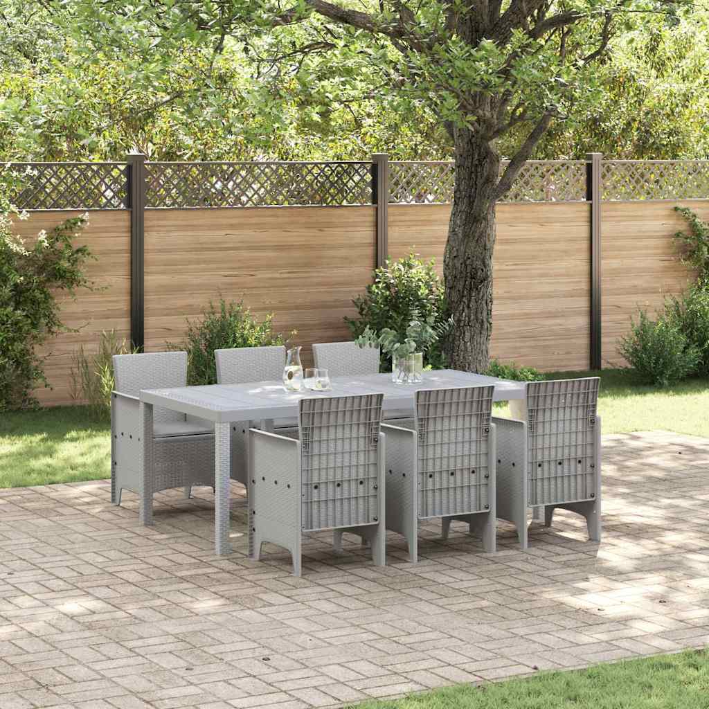 Garten Essgruppe 7 pcs Hellgrau Polypropylen