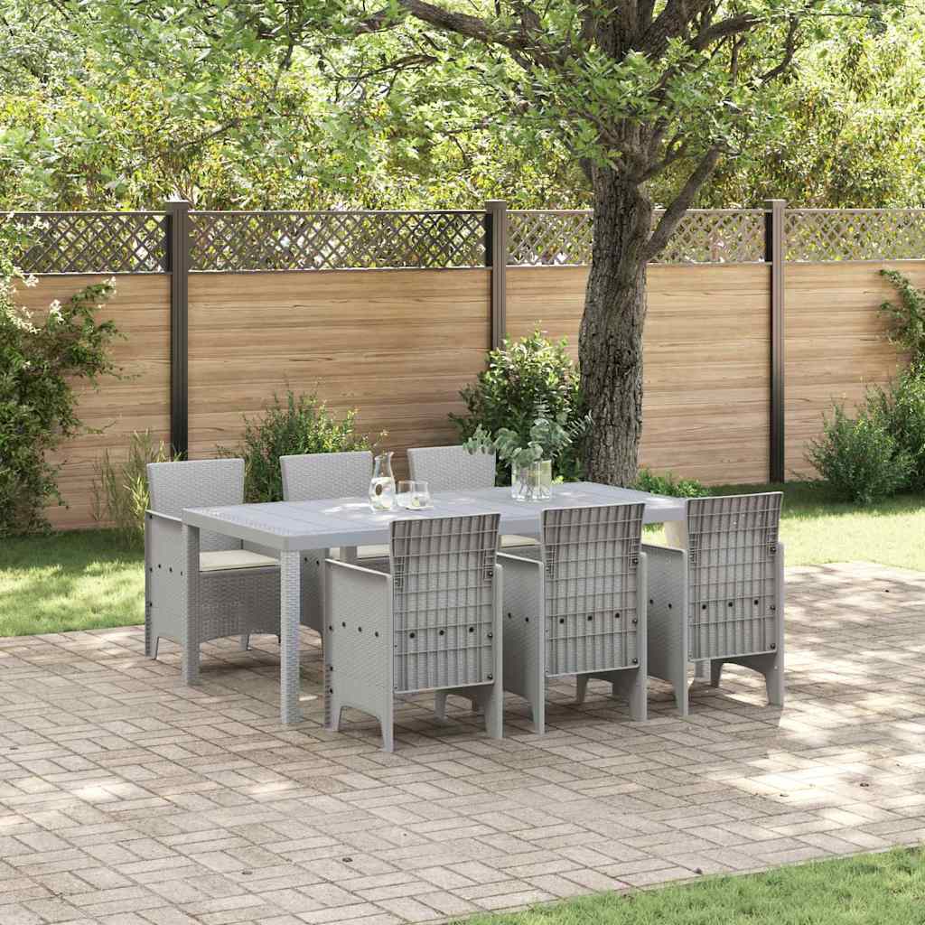 Garten Essgruppe 7 pcs Hellgrau Polypropylen