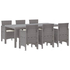 Garten Essgruppe 7 pcs Hellgrau Polypropylen