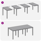 Garten Essgruppe 7 pcs Hellgrau Polypropylen