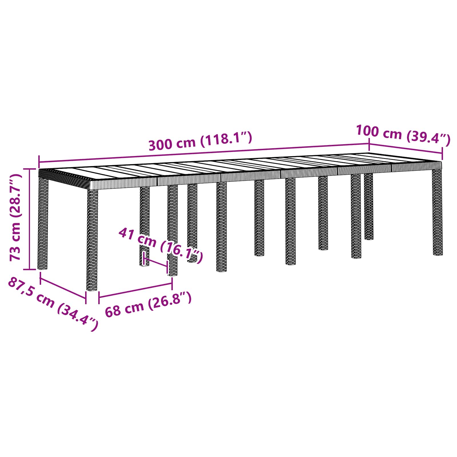 Garten Essgruppe mit Kissen 11 pcs Braun und Taupe Poly Rattan