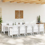 Garten Essgruppe 11 pcs Weiß und Taupe Kunststoff-Rattan