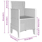 Garten Essgruppe 13 pcs Hellgrau Polt Rattan