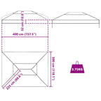 Ersatzbezug für Pavillon Transparent 400 x 300 x 32 cm PVC