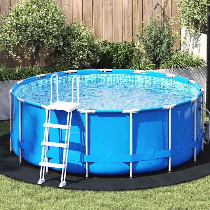 Bodenfolie für Pools Schwarz Ø 244 cm Polyester-Geotextil
