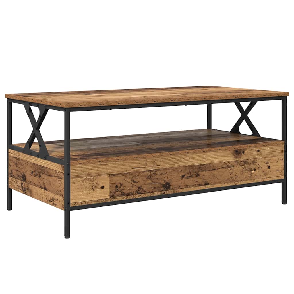 Couchtisch with Drawer Altholz 100 x 51 x 45 cm Holzwerkstoff