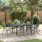 Garten Essgruppe 9 pcs Anthrazit Pulverbeschichteter Stahl