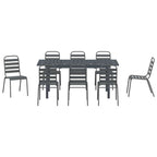 Garten Essgruppe 9 pcs Anthrazit Pulverbeschichteter Stahl