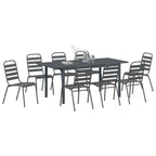 Garten Essgruppe 9 pcs Anthrazit Pulverbeschichteter Stahl