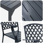 Garten Essgruppe 7 pcs Anthrazit Pulverbeschichteter Stahl