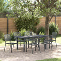 Garten Essgruppe 7 pcs Anthrazit Pulverbeschichteter Stahl
