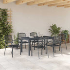 Garten Essgruppe 7 pcs Anthrazit Pulverbeschichteter Stahl