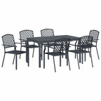 Garten Essgruppe 7 pcs Anthrazit Pulverbeschichteter Stahl